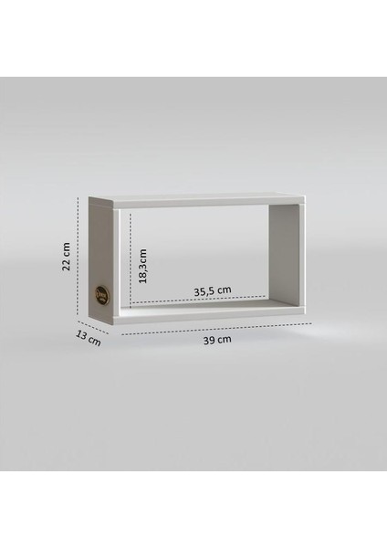 Kenzlife Duvar Rafı Kitaplık Hülas Byz 022*039*13 Tekli Duvara Asma Aparatlıdır 1 Adet
