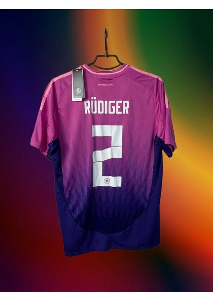 Euro 2024 Almanya Antonio Rüdiger 2 Deplasman Pembe Çocuk Forması Forma Şort Çorap