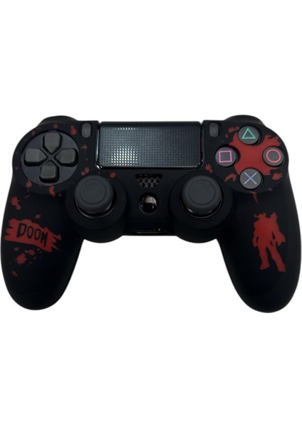 Ps4 Dualshock Joystick Koruyucu Doom Desenli Silikon Kılıf