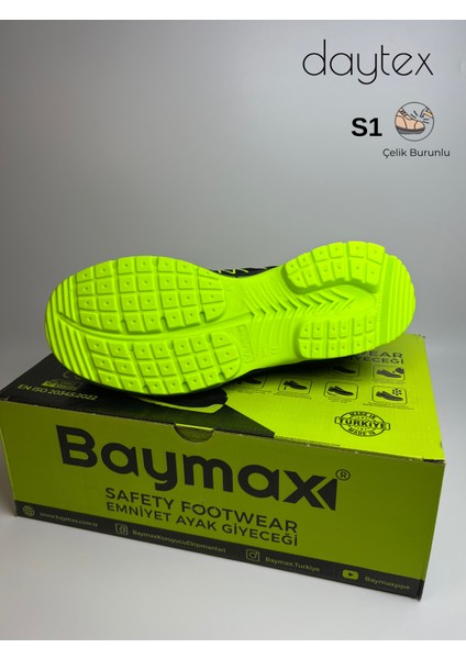 Baymax Bx-08 Golden Armor S1 Çelik Burunlu Bağcıklı Hafif ve Rahat Iş Ayakkabısı