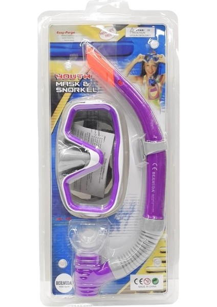 Maske Şnorkel Safari Dalış Seti Tepered Cam - 2186A/113CSB (Lisinya)