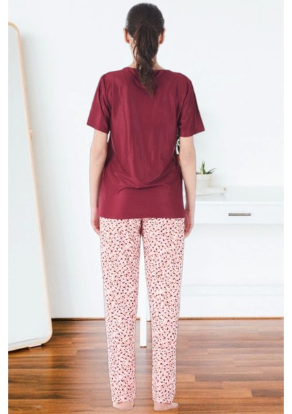 Estiva 25165 Kadın Marla Çicekli Kısa Kol Pijama Takımı