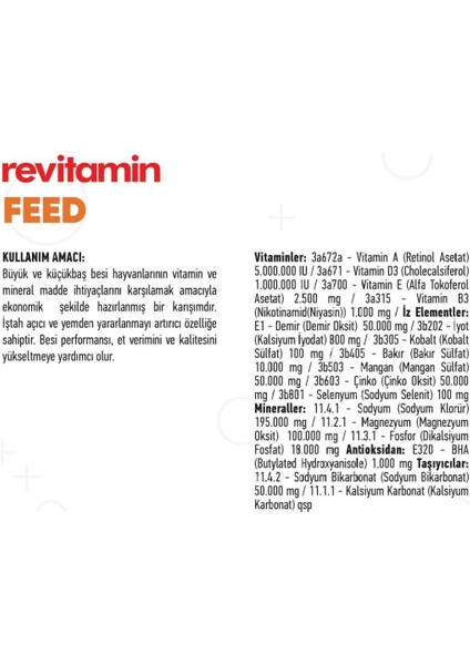 Revitamin Feed Bagışıklık Sistem Düzenleyici Iştah Acıcı Yem Katkı Kova - Kraft modelleri