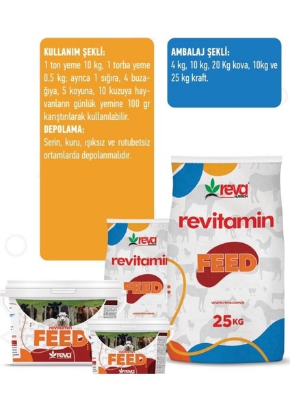 Revitamin Feed Bagışıklık Sistem Düzenleyici Iştah Acıcı Yem Katkı Kova - Kraft fırsatları