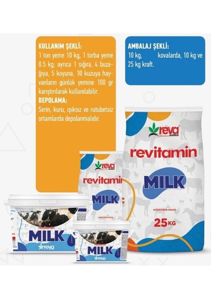 Revitamin Milk Süt Verim Artırıcı Hayvan Yem Katkısı Kova fırsatları