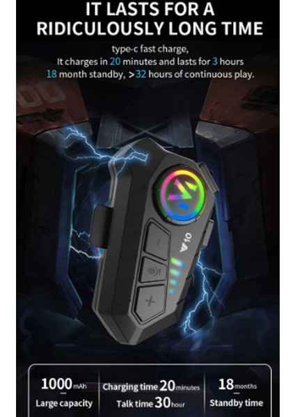Y10 Kask Kulaklık Bluetooth Motosiklet Kulaklık 5,3 Bluetooth Intercom Motorsiklet Kulaklık
