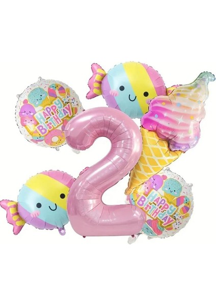 2 Yaş Dondurma Şeker Folyo Balon Seti