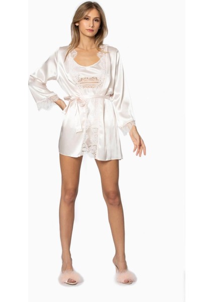 Pierre Cardin 2490 Bayan Sabahlıklı Saten Şort Takım