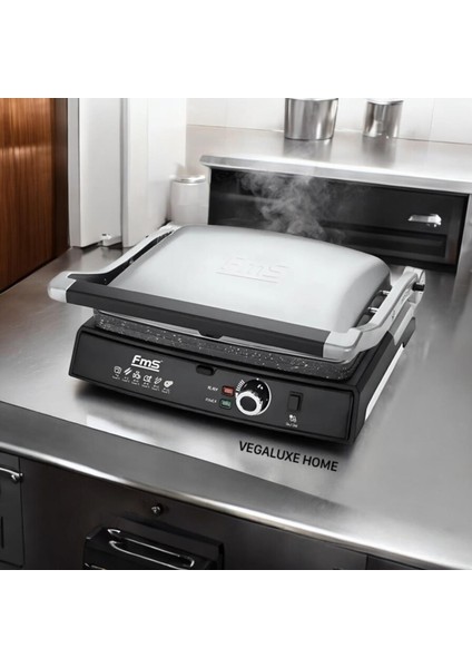 Granit Panini Grill Kollu Tost Makinası Gri