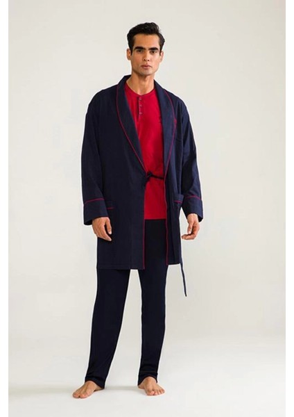 D's Damat 03000 5'li Robdöşambr Erkek Damat Pijama Seti