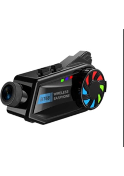 BT68 Motosiklet Kask Bluetooth Kulaklık 1080P Kamera Ses Kontrolü Video Kayıt Özellikli Intercom