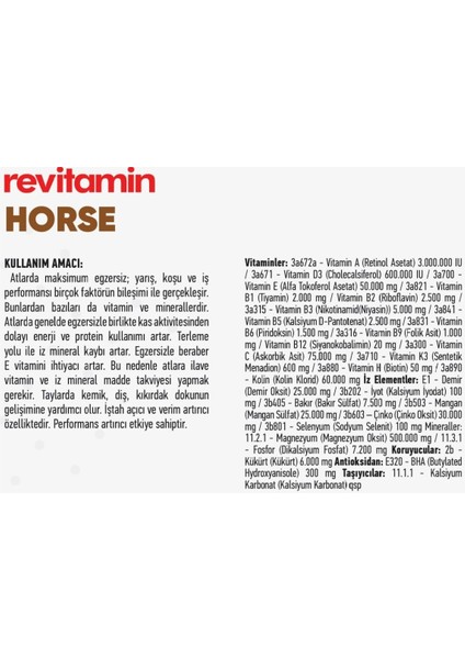 Revitamin Horse Atlar Için Vitamin ve Mineral Takviyeli Hayvan Yem Katkısı 10 kg -25 kg fiyatları