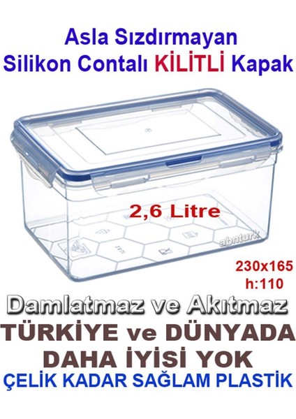 5 Adet Set Tam Korumalı Sızdırmaz Derin Saklama Kabı Hava Geçirmez Sağlam Kap Contalı Kilitli Kapak