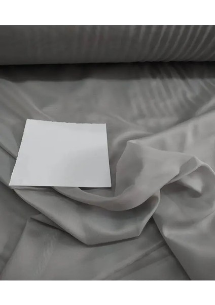 Düz Krep Tül Perde – Açık Gri - Pileli Dikim - K702