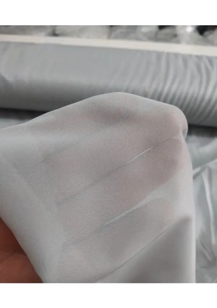 Düz Krep Tül Perde – Açık Gri - Pileli Dikim - K702