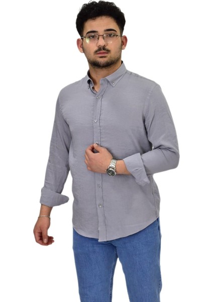 Erkek Spor Silim Fit Uzun Kol Gömlek G5033 BGL-ST04492