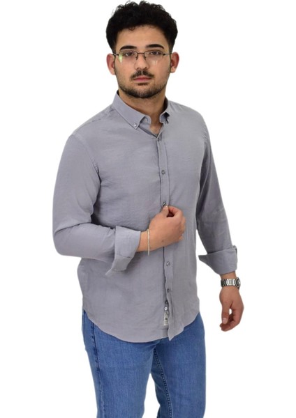 Erkek Spor Silim Fit Uzun Kol Gömlek G5033 BGL-ST04492
