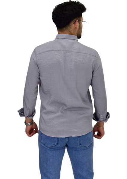 Erkek Spor Silim Fit Uzun Kol Gömlek G5033 BGL-ST04492