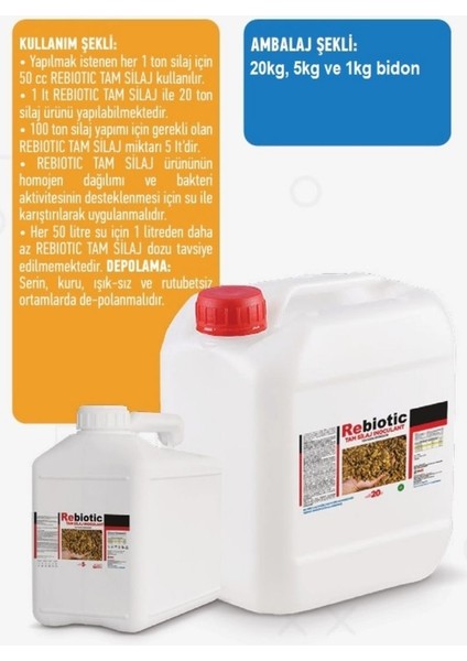 Rebiotic Tam Silaj Inokulanti 1 kg - 5 kg - 20 kg Silaj Koruyucusu fırsatları