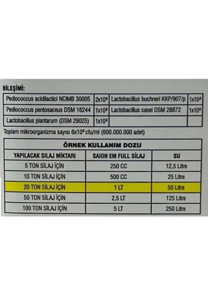 Rebiotic Tam Silaj Inokulanti 1 kg - 5 kg - 20 kg Silaj Koruyucusu