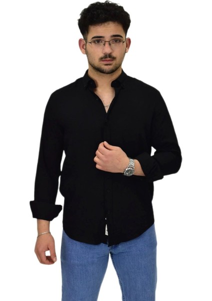 Erkek Spor Silim Fit Uzun Kol Gömlek G5019 BGL-ST04493