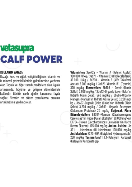 Vetasupra Calf Power Küçükbaş Için Hayvan Yem Katkısı - 3 kg Kova -500 gr Şişe modelleri