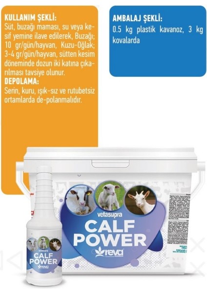 Vetasupra Calf Power Küçükbaş Için Hayvan Yem Katkısı - 3 kg Kova -500 gr Şişe fırsatları
