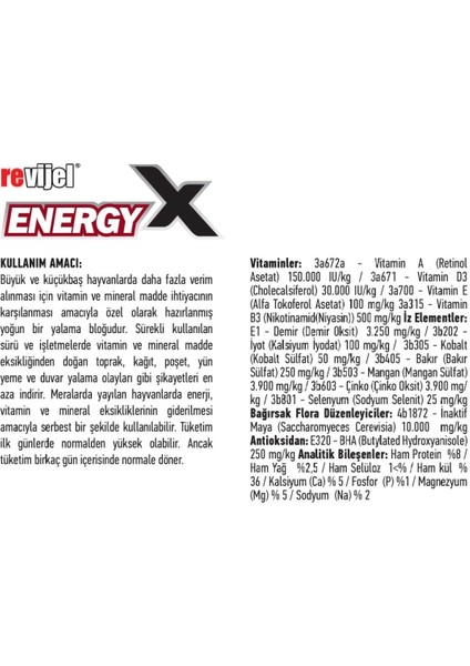 Revijel Energy Vitamin-Iz Mineral Giderici Yalama Jeli 5 - 10 - 25 kg fiyatları