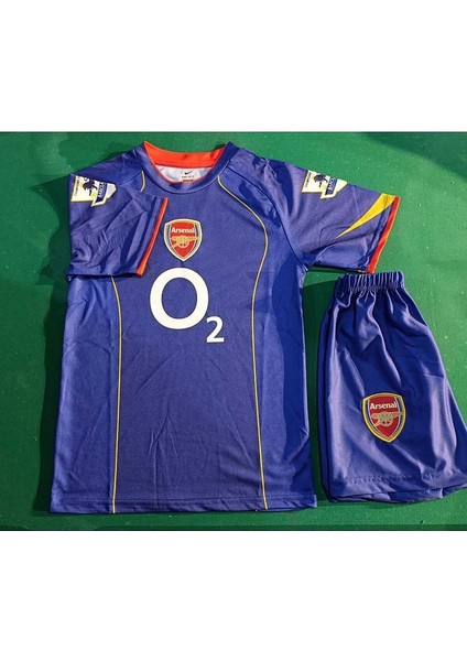 Arsenal Thierry Henry Lacivert Retro Çocuk Forma 2 Li Set. Forma+Şort