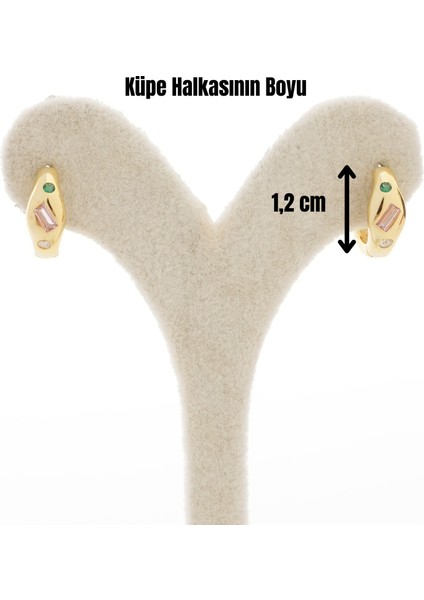 Renkli Taş Gömülü Halka Gümüş Küpe fiyatları