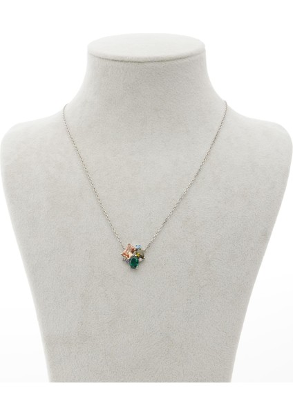 Renkli Taşlı Mix Iı Gümüş Kolye