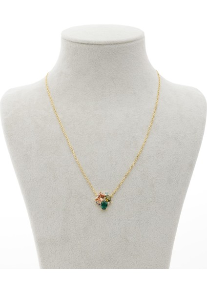 Renkli Taşlı Mix I Gümüş Kolye