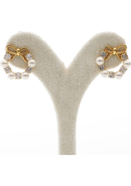 İncili Zarif Gümüş Küpe