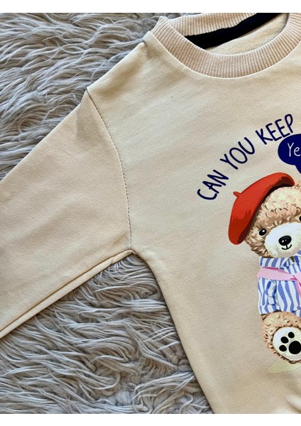 Ayıcıklı Sweatshirt ve Tayt 2li Takım
