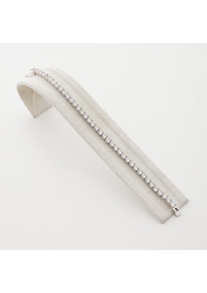 3.5 mm Taşlı Su Yolu Gümüş Bileklik