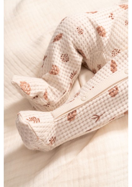 Waffle Kumaş Yaprak Desenli Tulum modelleri