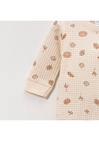 Waffle Kumaş Yaprak Desenli Tulum fırsatları