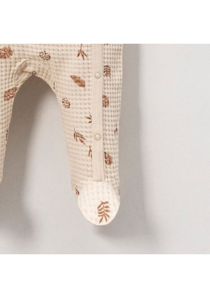 Waffle Kumaş Yaprak Desenli Tulum indirimleri