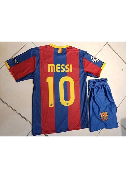 Barcelona Messi 2011 Londra Finali 2 Li Çocuk Futbol Forma. Şort+Forma