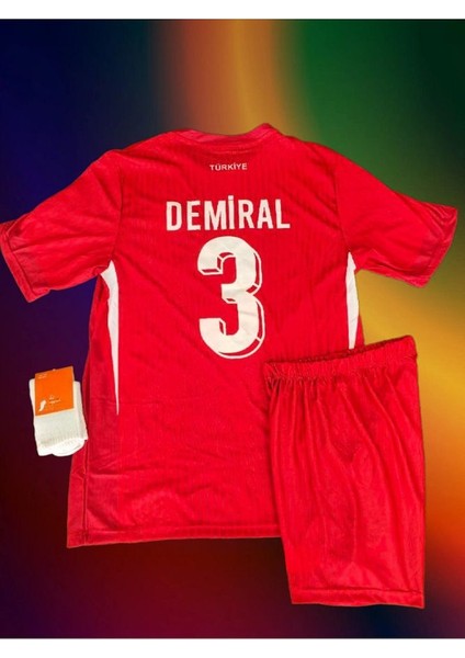Milli Takım Merih Demiral Çocuk Forması Kırmızı 3lü Set