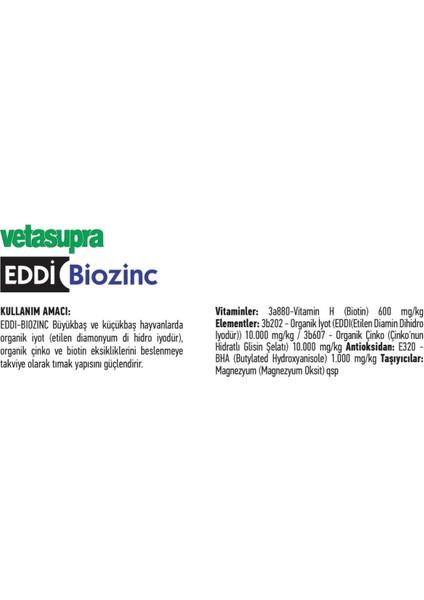 Vetasupra Eddi Biozinc Iyot Takviyeli Tırnak Bakım Yem Katkı 500 Gr - 10 Kg. fiyatları