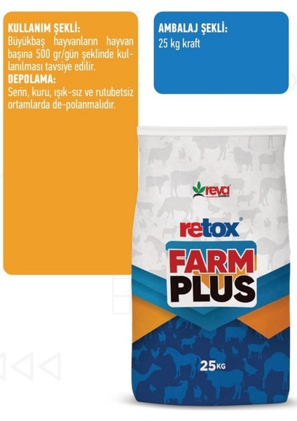Retox Farm Plus Süt Hayvanlarına Özel By-Pas Içerikli Tamponlayıcı Etkili Premiks 25 kg Kraft fırsatları