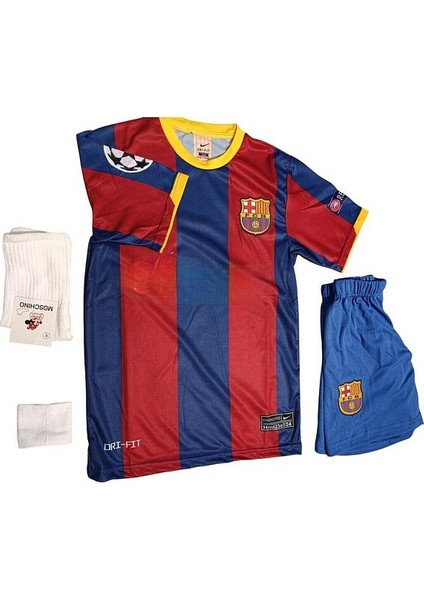 Barcelona Lionel Messi Şampiyonlar Ligi 4 Lü Çocuk Forması Şort+Forma+Bileklik+Çorap fiyatları