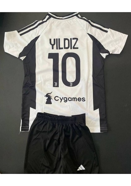 Juventus Kenan Yıldız Çocuk Forması 3lü Set Siyah Beyaz