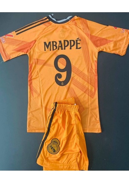 Real Madrid Kylian Mbappe Çocuk Forması 3lü Set Turuncu