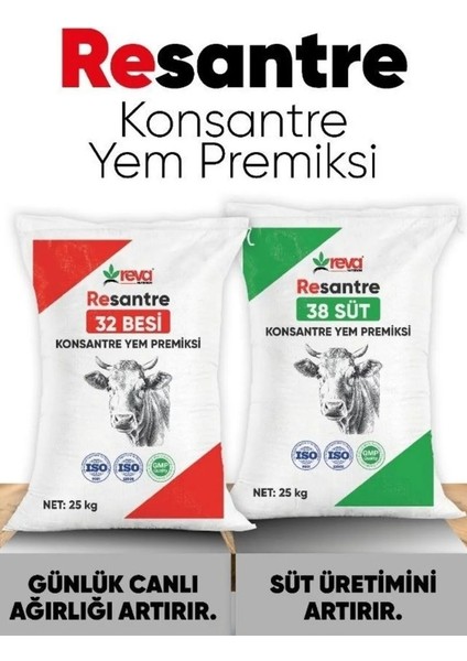 Resantre Süt 38 Tamamlayıcı Konsantre Premiks-Yem 25 kg