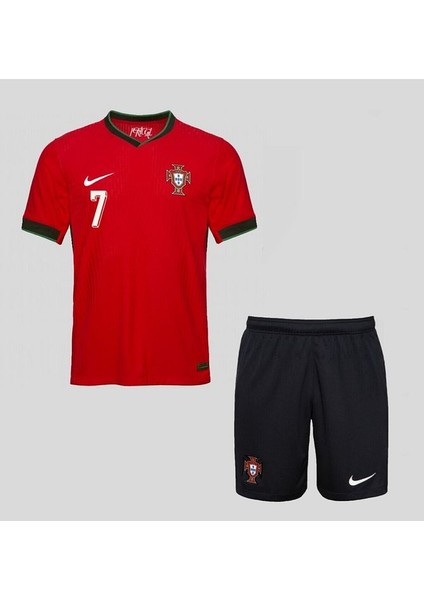 Portekiz Ronaldo 7 Avrupa Milli Takımı Çocuk Futbol Forma 2'li Set Forma ve Şort