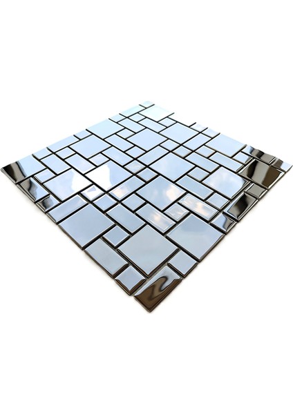 Mutfak Tezgah Arası ve Iç Dekorasyon Için Gümüş Krom (Inox) Mix. 30X30CM Fileli Kristal Cam Mozaik ( 11 File Karo = 1 M2 Fiyatıdır ) fiyatları