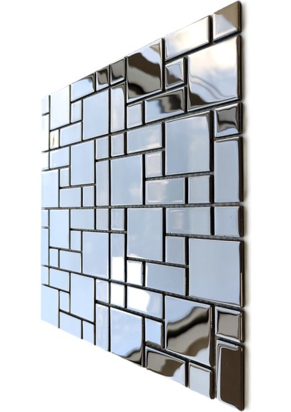 Mutfak Tezgah Arası ve Iç Dekorasyon Için Gümüş Krom (Inox) Mix. 30X30CM Fileli Kristal Cam Mozaik ( 11 File Karo = 1 M2 Fiyatıdır ) indirimleri