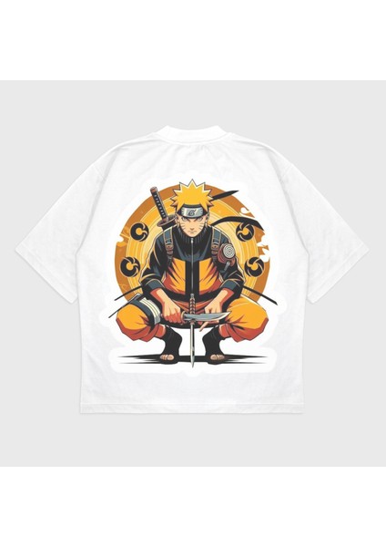 Oversize 'narutoo' Baskılı T-Shırt